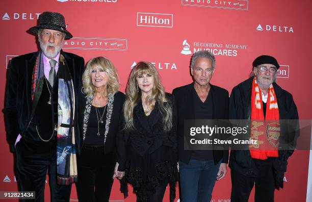 MusiCares Person of the Year 2018 honorees Mick Fleetwood, Christine McVie, Stevie Nicks, Lindsey Buckingham, and John McVie of Fleetwood Mac arrives...