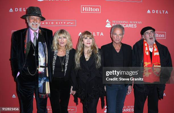 MusiCares Person of the Year 2018 honorees Mick Fleetwood, Christine McVie, Stevie Nicks, Lindsey Buckingham, and John McVie of Fleetwood Mac arrives...