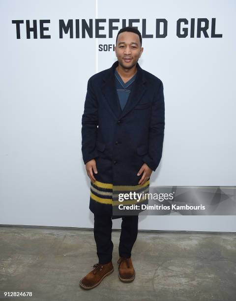 John Legend attends "The Minefield Girl" Audio Visual Book Launch at Lightbox on January 31, 2018 in New York City.