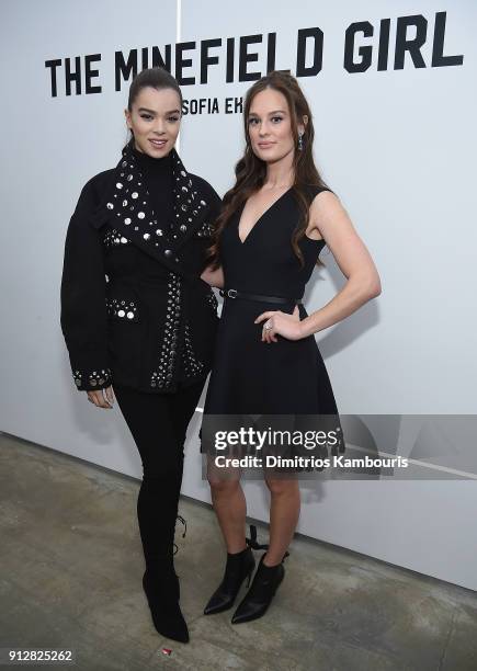 Hailee Steinfeld and Sofia Ek attend "The Minefield Girl" Audio Visual Book Launch at Lightbox on January 31, 2018 in New York City.