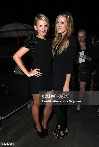 Lo Bosworth and Lauren Conrad both wearing Alice and Olivia at a special event for Alice and Olivia by Stacey Bendet hosted by Neiman Marcus at The...