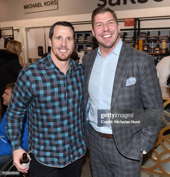 Chad Greenway and David Diehl attend Gilt.com's Big Game Celebration benefiting the Challenged Athletes Foundation at Saks OFF 5TH on January 31,...