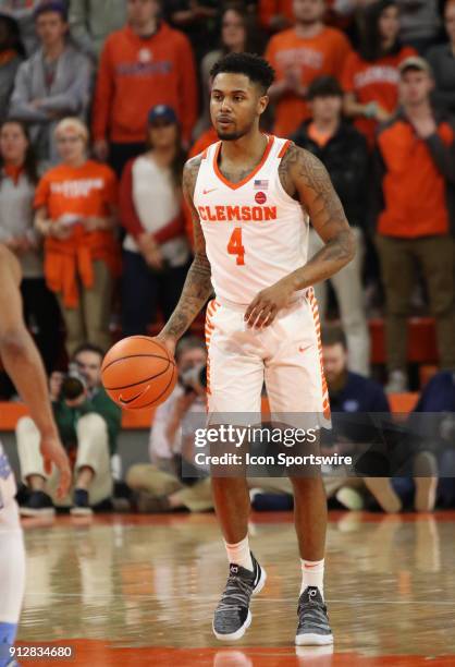 Shelton Mitchell guard Clemson University Tigers during a college basketball game between the North Carolina Tar Heels and Clemson Tigers on January...