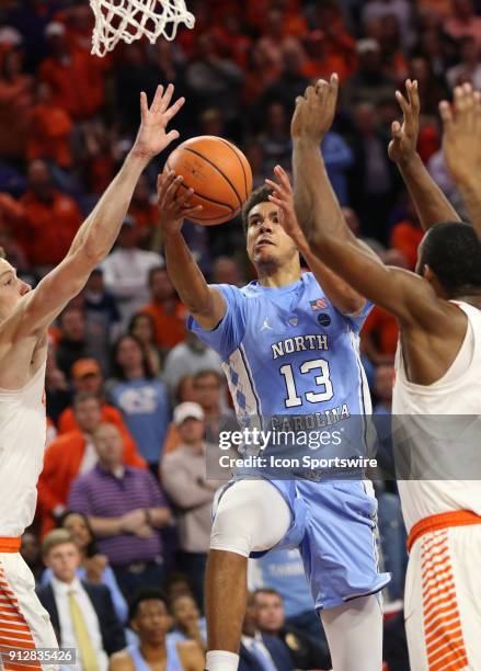 With time running out and the game still within reach, David Skara forward Clemson University Tigers reaches in to deflect the ball out of Cameron...