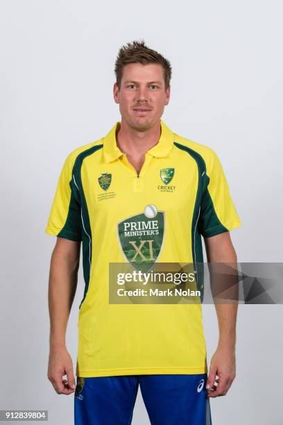 James Faulkner poses during the PM's XI headshots session at Manuka Oval on February 1, 2018 in Canberra, Australia.