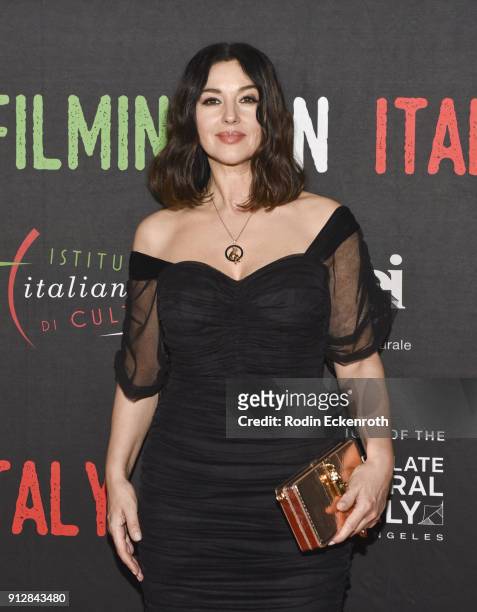 Monica Bellucci attends the "On The Milky Road" Los Angeles Premiere at Harmony Gold Theatre on January 31, 2018 in Los Angeles, California.