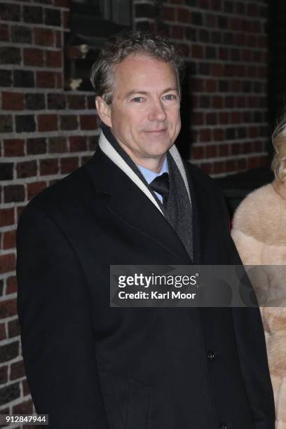 Senator Rand Paul R-KY departs after his taping of 'The Late Show With Stephen Colbert' at Ed Sullivan Theater on January 31, 2018 in New York City.