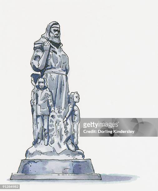 illustration of statue st nicholas in demre, turkey - myra 幅插畫檔、美工圖案、卡通及圖標