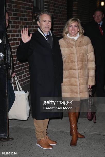 Senator Rand Paul and his wife Kelley Ashby depart after his taping of 'The Late Show With Stephen Colbert' at Ed Sullivan Theater on January 31,...