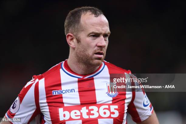 Charlie Adam of Stoke City during the Premier League match between Stoke City and Watford at Bet365 Stadium on January 31, 2018 in Stoke on Trent,...