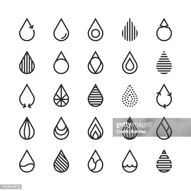 water drop icon - line series - water icon stock illustrations