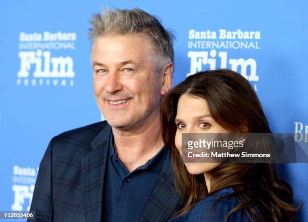 Alec Baldwin and Hilaria Baldwin at the Opening Night Film "The Public" Presented by Belvedere Vodka during the 33rd Santa Barbara International Film...
