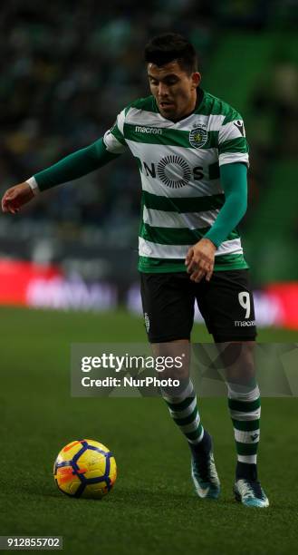 Sporting's midfielder Marcos Acuna in action during the Portuguese League football match between Sporting CP and Vitoria SC at Jose Alvalade Stadium...