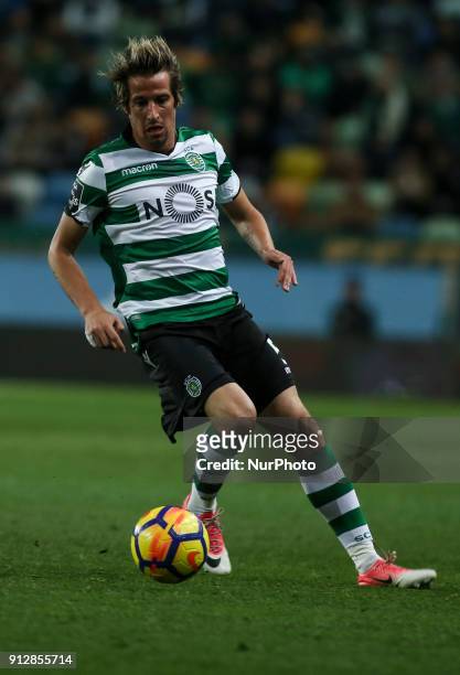 Sporting's defender Fabio Coentrao in action during the Portuguese League football match between Sporting CP and Vitoria SC at Jose Alvalade Stadium...