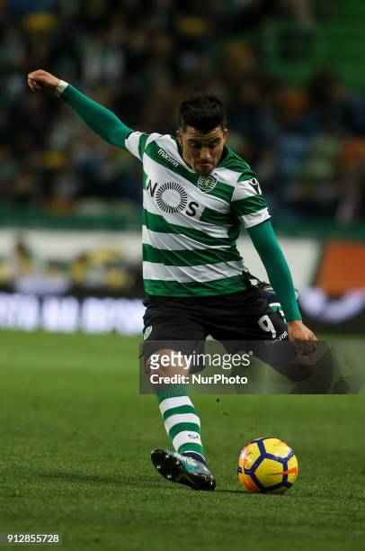 Sporting's midfielder Marcos Acuna in action during the Portuguese League football match between Sporting CP and Vitoria SC at Jose Alvalade Stadium...