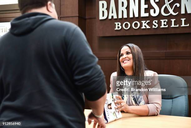 Author / former professional boxer Laila Ali signs copies of her new book "Food for Life" at Barnes & Noble at The Grove on January 31, 2018 in Los...