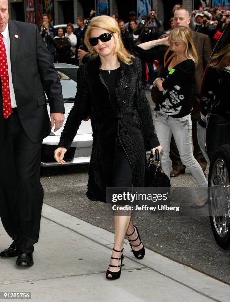 Madonna visits the ''Late Show with David Letterman'' at the Ed Sullivan Theater on September 30, 2009 in New York City.