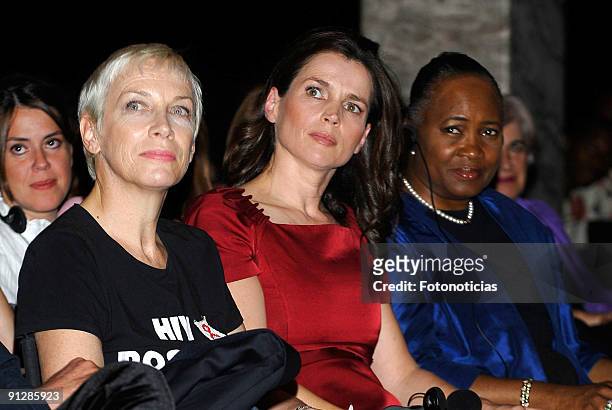 Annie Lennox, Julia Ormond and Barbara Hendricks attend the "Save The Children Awards" ceremony, held at the Circulo de las Bellas Artes on September...