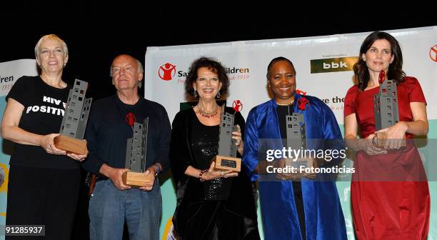 Annie Lennox, Eduardo Galeano, Claudia Cardinale, Barbara Hendricks and Julia Ormond receive the "Save The Children Awards" at the Circulo de las...