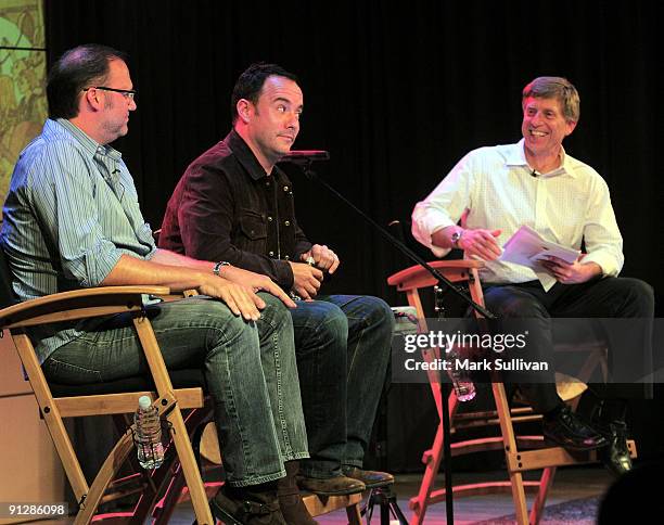 Producer Rob Cavallo, musician Dave Matthews and GRAMMY Museum director Robert Santelli at The GRAMMY Museum on September 15, 2009 in Los Angeles,...