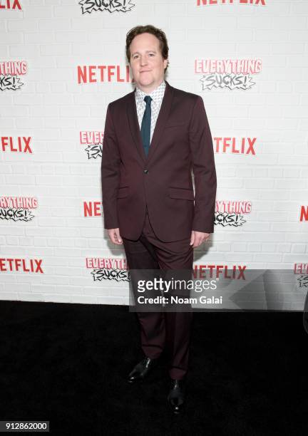 Patch Darragh attends Netfix's "Everything Sucks!" series premiere at AMC 34th Street on January 31, 2018 in New York City.