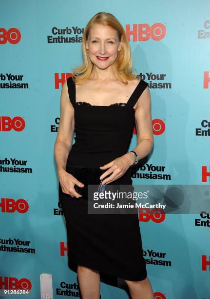 Actress Patricia Clarkson attends the "Curb Your Enthusiasm" Season 7 New York screening at the Time Warner Screening Room on September 30, 2009 in...