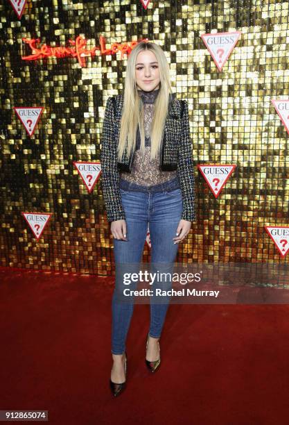 Chloe Lukasiak at the Guess Spring 2018 Campaign Reveal starring Jennifer Lopez on January 31, 2018 in Los Angeles, California.