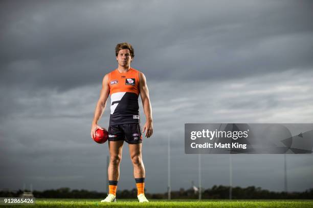 Toby Greene poses during the Greater Western Sydney Giants AFL media day on February 1, 2018 in Sydney, Australia.