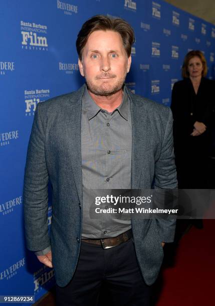 Emilio Estevez at the Opening Night Film "The Public" Presented by Belvedere Vodka during the 33rd Santa Barbara International Film Festival at...