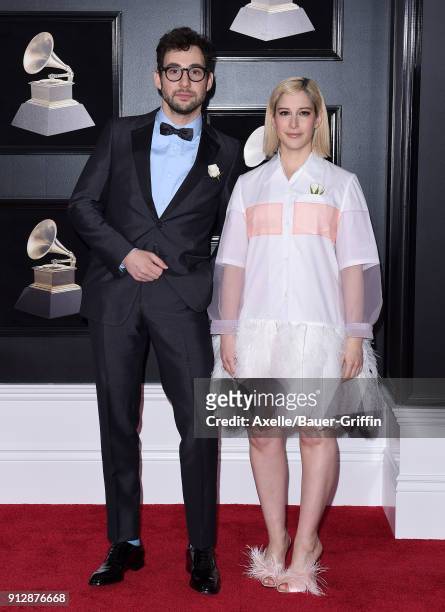 Recording artist Jack Antonoff and designer Rachel Antonoff attend the 60th Annual GRAMMY Awards at Madison Square Garden on January 28, 2018 in New...