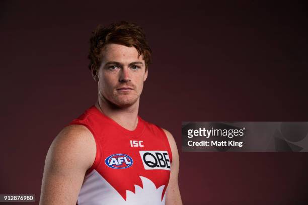 Gary Rohan poses during a Sydney Swans AFL portrait session on February 1, 2018 in Sydney, Australia.