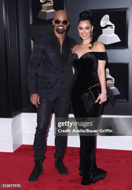 Actors Shemar Moore and Anabelle Acosta attend the 60th Annual GRAMMY Awards at Madison Square Garden on January 28, 2018 in New York City.