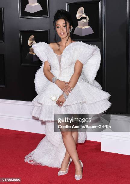 Recording artist Cardi B attends the 60th Annual GRAMMY Awards at Madison Square Garden on January 28, 2018 in New York City.