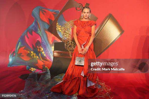 Jesinta Campbell attends the inaugural Museum of Applied Arts and Sciences Centre for Fashion Bal at Powerhouse Museum on February 1, 2018 in Sydney,...