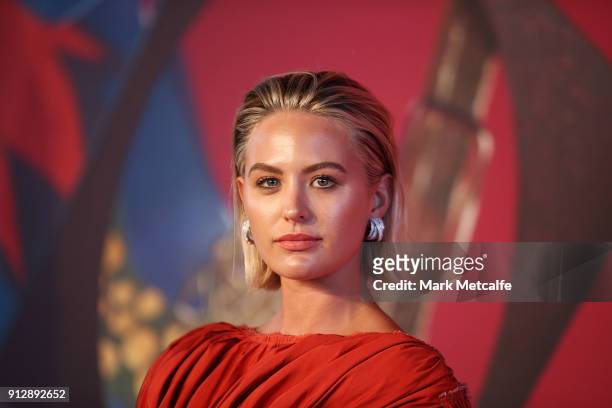 Jesinta Campbell attends the inaugural Museum of Applied Arts and Sciences Centre for Fashion Bal at Powerhouse Museum on February 1, 2018 in Sydney,...