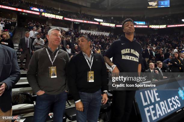 Atlanta Hawks co-owner Mit Shah with Hawks player and former Wake Forest player John Collins . The Wake Forest University Demon Deacons hosted the...