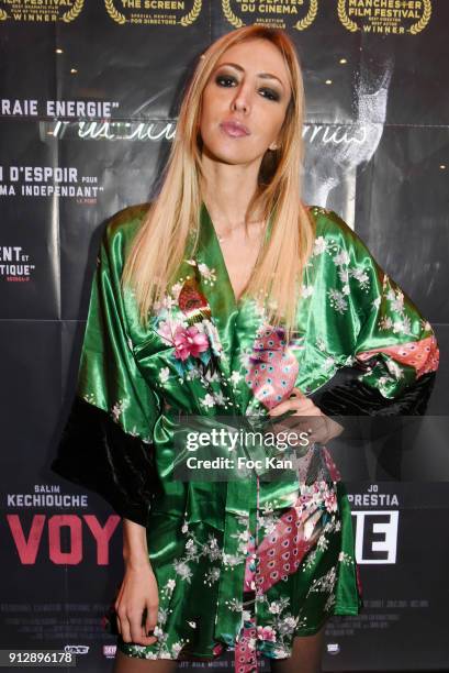 Actress Julia Levy Boeken attends "Voyoucratie" premiere at Publicis Champs Elysees on January 31, 2018 in Paris, France.