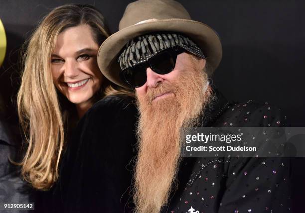 Gilligan Stillwater and Billy Gibbons of ZZ Top attend the Adopt the Arts annual rock gala at Avalon Hollywood on January 31, 2018 in Los Angeles,...