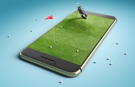 Mobile phone screen golf game concept