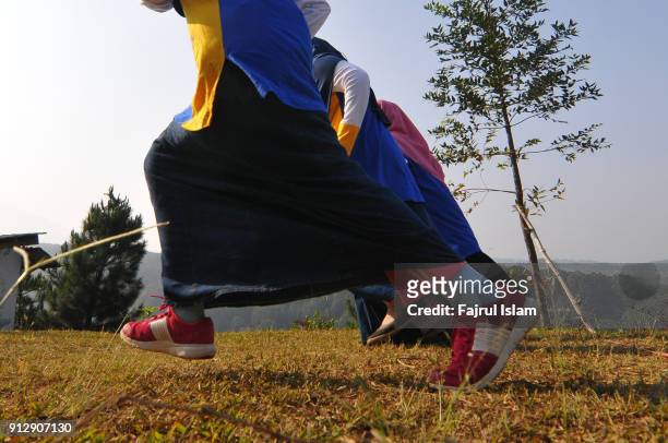 Muslim girls Running