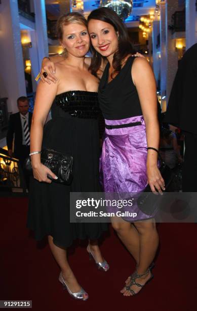 Actress Anne-Sophie Briest and actress Stephanie Stumph attend the Goldene Henne 2009 awards at Friedrichstadtpalast on September 30, 2009 in Berlin,...