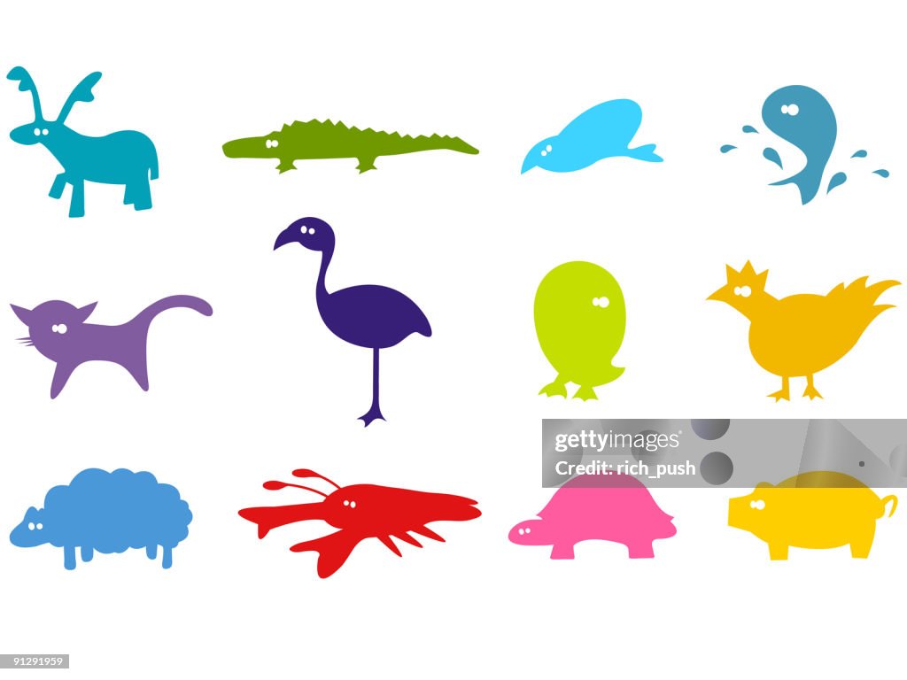 Collection of stylised animals