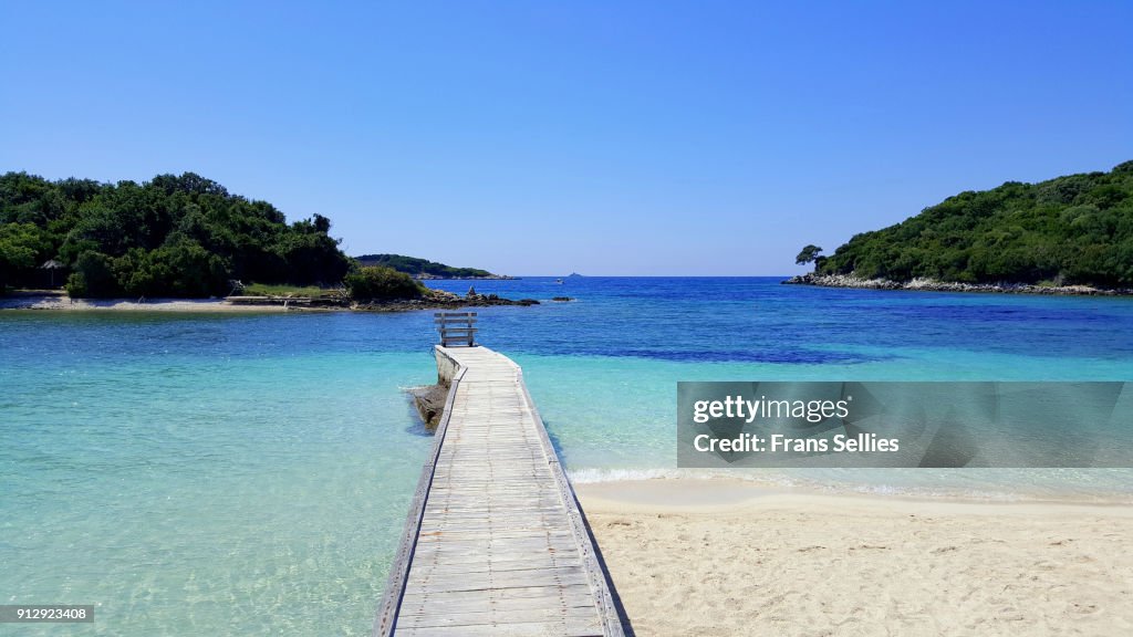 Crystal clear waters of Ksamil, Albanian rivièra, Albania