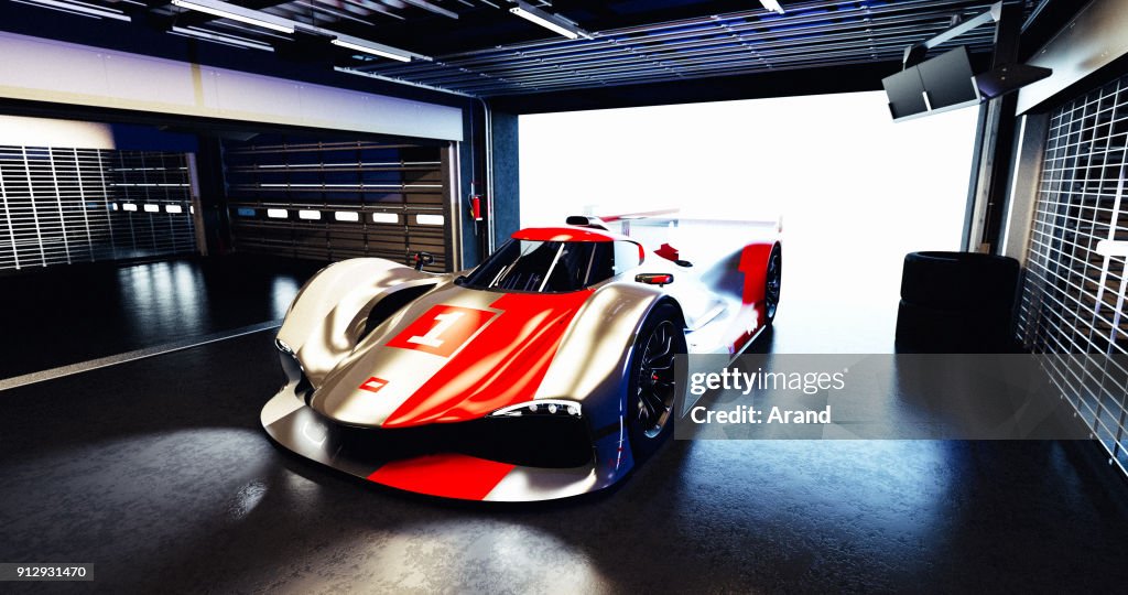 Supercar, lemans prototype, photorealistic render