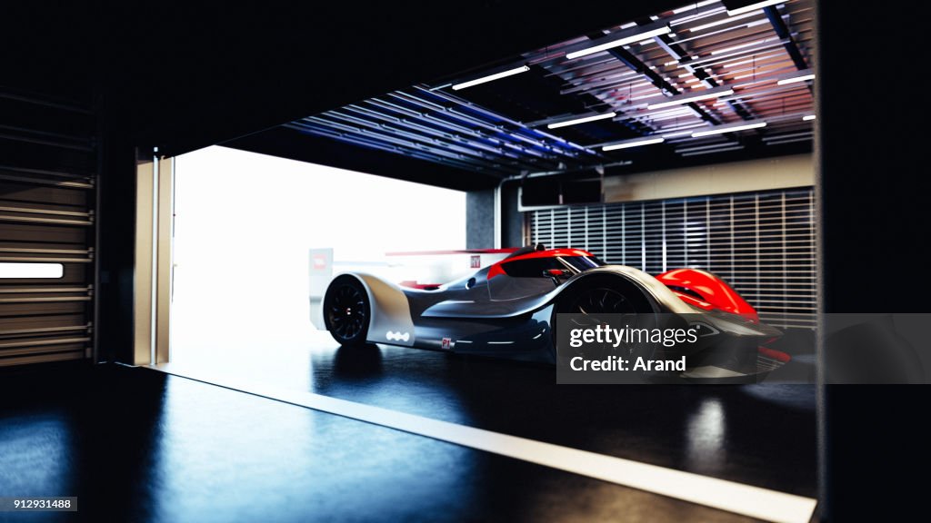 Supercar, lemans prototype, photorealistic render