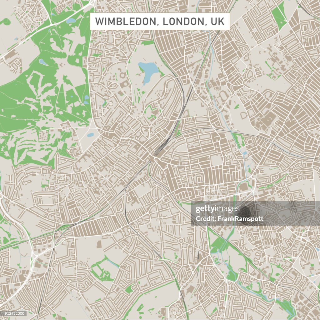 Mapa de rua da cidade Wimbledon Londres UK