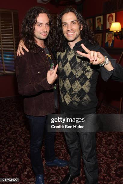 Actors Constantine Maroulis and Will Swenson attend the unveiling of new caricatures at Sardi's on September 30, 2009 in New York City.