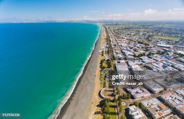 napier city along the coastline. - napier stock pictures, royalty-free photos & images