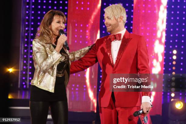 Ireen Sheer and Ross Antony during the TV Show 'Meine Schlagerwelt - Die Party' hosted by Ross Antony on January 31, 2018 in Leipzig, Germany.