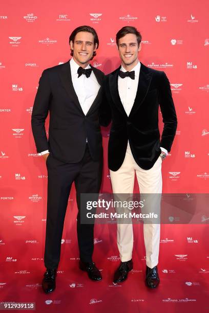 Jordan Stenmark and Zac Stenmark attend the inaugural Museum of Applied Arts and Sciences Centre for Fashion Bal at Powerhouse Museum on February 1,...